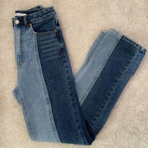 Two-toned 90s boyfriend jeans
